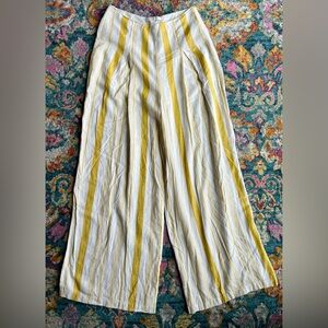 Linen blend wide leg pants